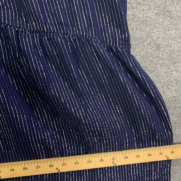 NEW $99 Lane Bryant SIZE 24 Blue Silver Striped V-Neck Sleeveless Jumpsuit - Picture 6 of 12